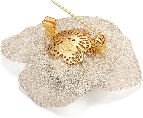 Miniatura 5 de SHE'S FREE STYLE JUST FOR YOU Snail Brooches and pins for women, Sparkling Cubic Zirconia & Pearl Copper Pin, 2.36" Long Clasp Design Playful