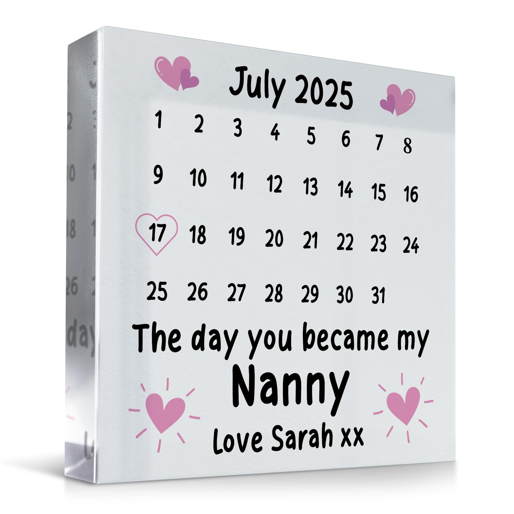 Red Ocean Mum Gifts Personalised Mum Gift For Birthday 1st Mother's Day Gift For Mummy New Mummy Gift From Baby Gift For Her Baby Gift (Became My Nanny Pink/Purple)