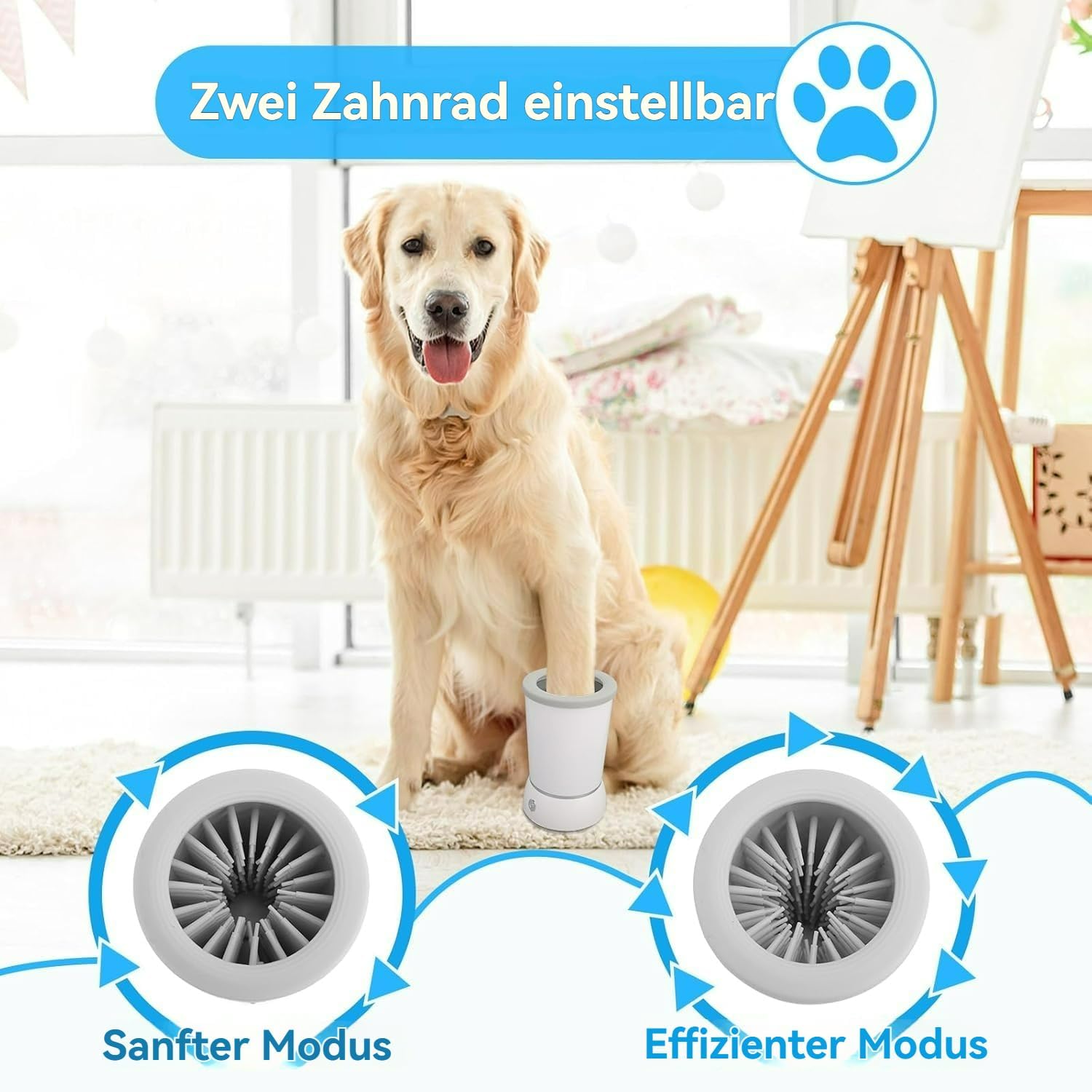 Pfotenjoy Pawclean Pro, Pfotenjoy Pfotenreiniger Für Hunde, Sanfte 360°-Reinigung, Extra Leise & Stressfrei, Usb Wiederaufladbar, Blitzschnell Gereinigt, Ultralange Standby-Zeit (A)