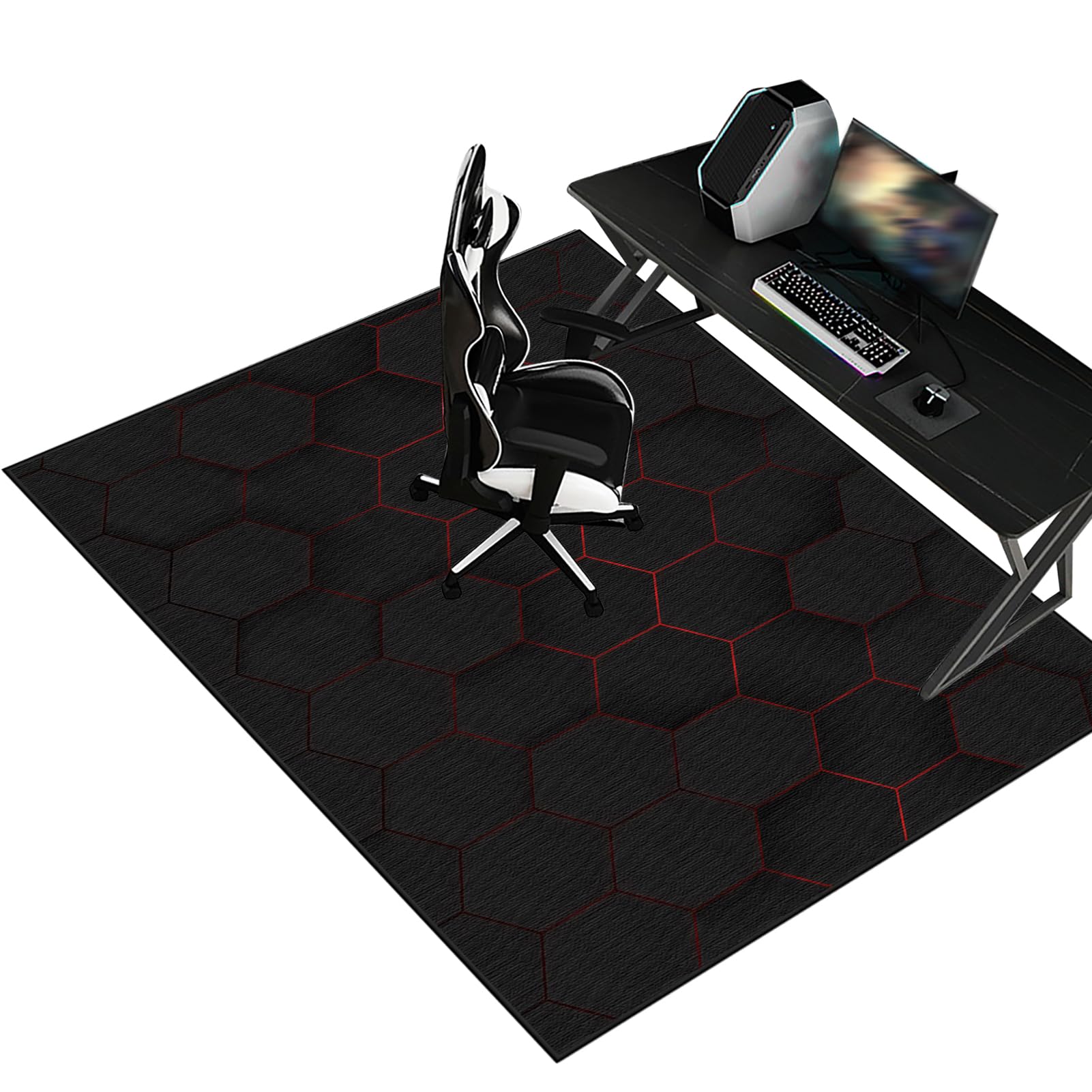 Tapis Chaise Gaming Antidérapant Tapis de Sol pour Bureau Tapis Chaise Bureau Gaming Tapis pour Chaise de Bureau Tapis protège-Sol pour Chaise de Bureau Tapis Gaming Sol pour Sols durs 80 x 120 cm