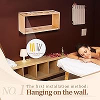 Vista 5 de Meifuly Herramientas de masaje de terapia de madera, estante de almacenamiento de herramientas de terapia de madera, montaje en pared, diseño
