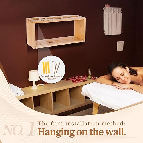 Miniatura 3 de Meifuly Estante de herramientas de masaje de terapia de madera, estante de almacenamiento de herramientas de terapia de madera, opciones de dos