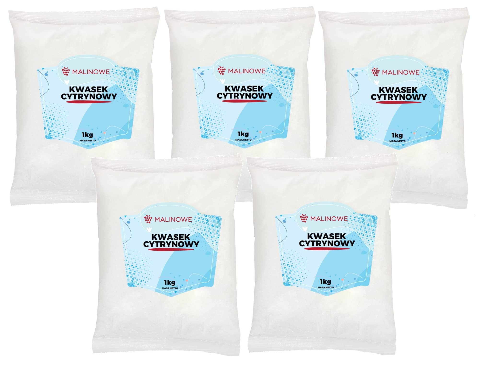 Malinowe KWASEK CYTRYNOWY 5x1kg Kwas Cytrynowy Spożywczy