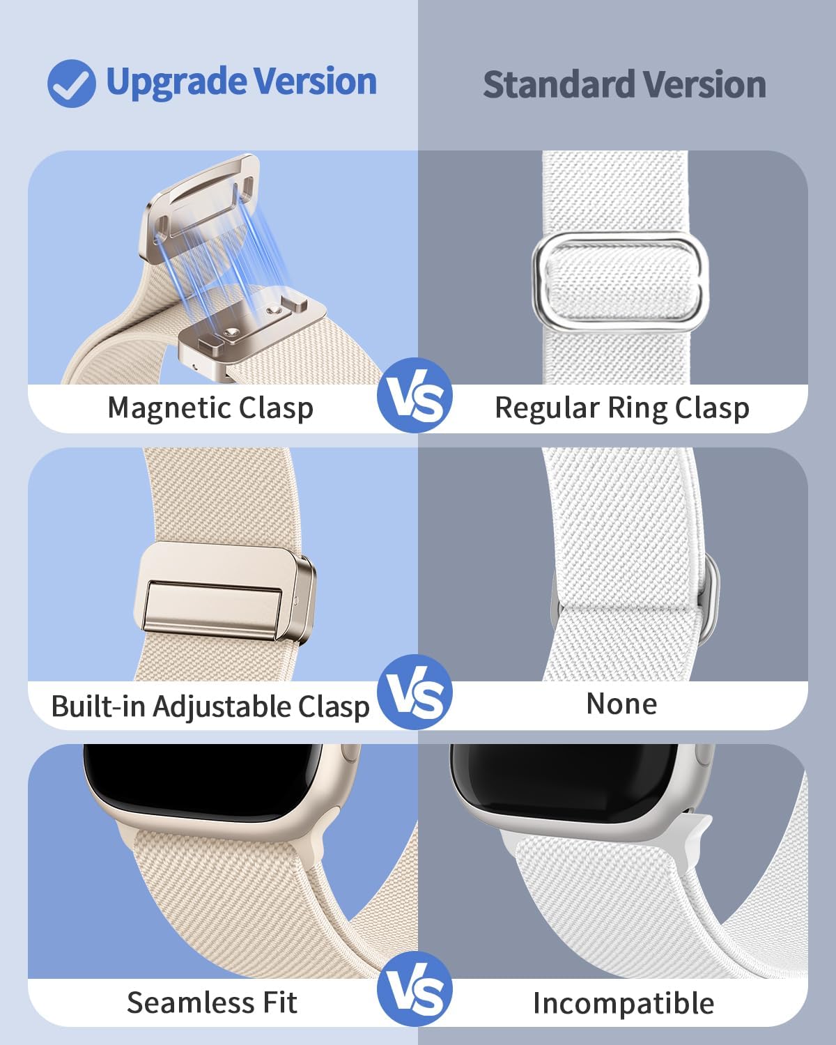 Stretchy Loop Sport Band Compatible with Apple Watch Bands 40mm 46mm 44mm 49mm 45mm 38mm 41mm 42mm for Women Men, Adjustable Magnetic Clasp Elastic Strap for iWatch Ultra, Se, Series 11 10 9 8 7 6 5 4 3 2 1 - Image 3