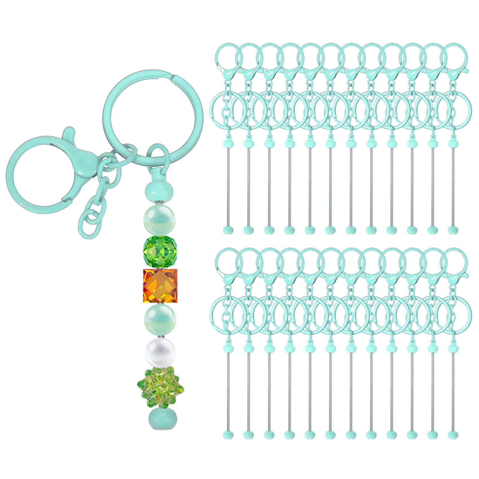 PATIKIL 24 Pcs Beadable Keychains Bars