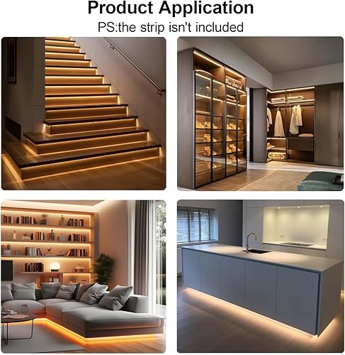 Miniatura 5 de Conectores de canal LED HAMRVL Kit de esquina para tiras de luz LED 45X45 Conectores de 90 grados adecuados para difusor de luz LED de canal en U