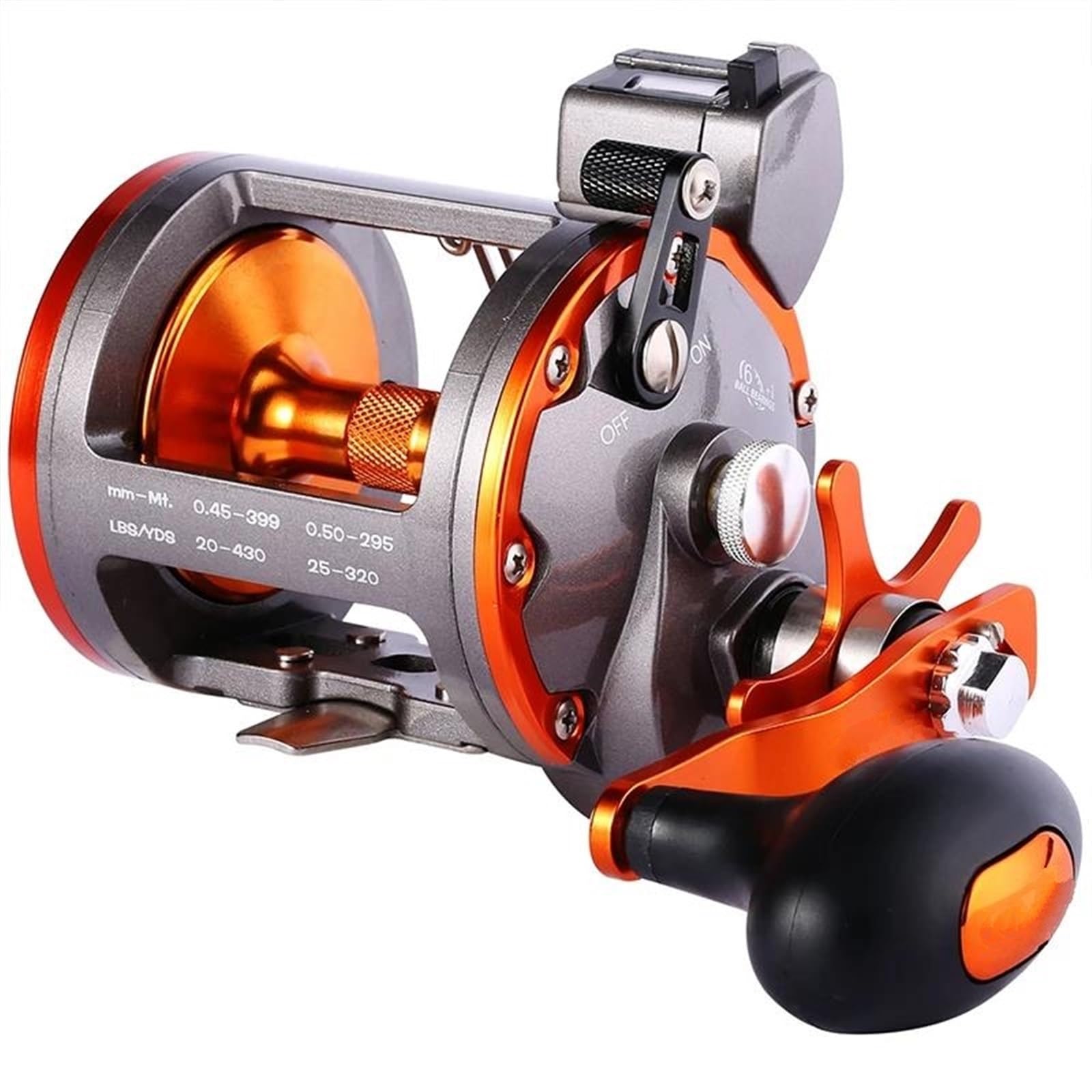 Spinnrolle Angelrolle Für Wolfsbarsch Zackenbarsch 4,1:1/6+1BB, Maximale Zugkraft 30Kg Schlepprolle Konventioneller Wind Karpfenrolle Roller