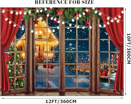 Miniatura 10 de Alltten Fondos de Navidad de 10 x 10 pies para fotografía de dibujos animados de Navidad, fondo de fotografía de dibujos animados en interiores,