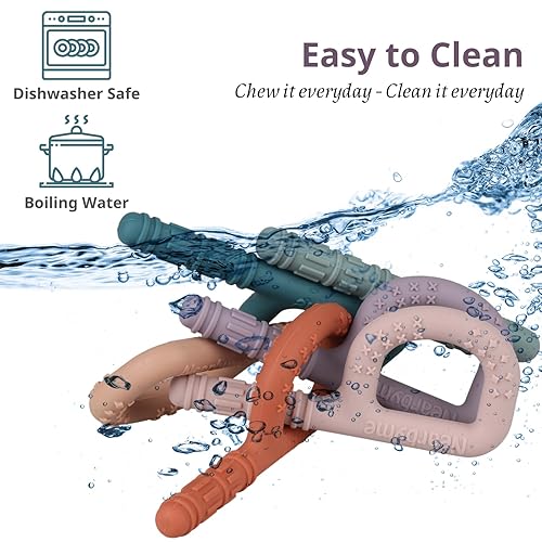 Miniatura 6 de Herramienta sensorial para masticar con motor oral, juguete sensorial para masticar en forma de P, paquete de 3 palitos de silicona para