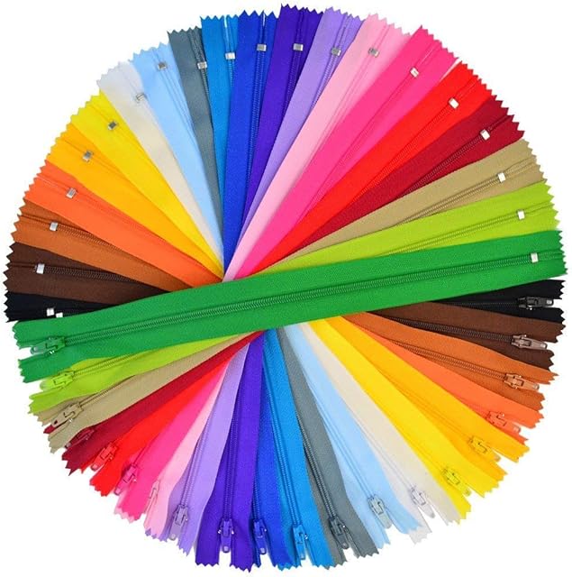 100 Pieces Nylon Coil Zippers,12 Inch Colorful Sewing Zippers Supplies for Tailor Sewing Crafts, 20 Assorted Colors