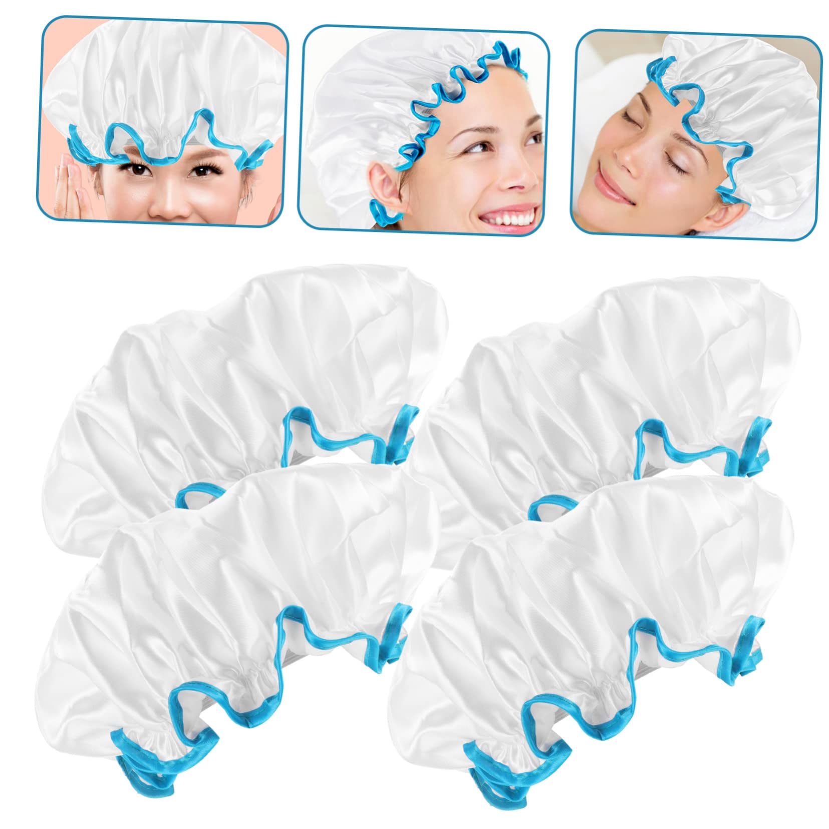 FRCOLOR 8stücke Wiederverwendbare Duschhaube Elastisch Teiliges Für Damen Und Schützt Haar Beim Duschen Und Schlafen