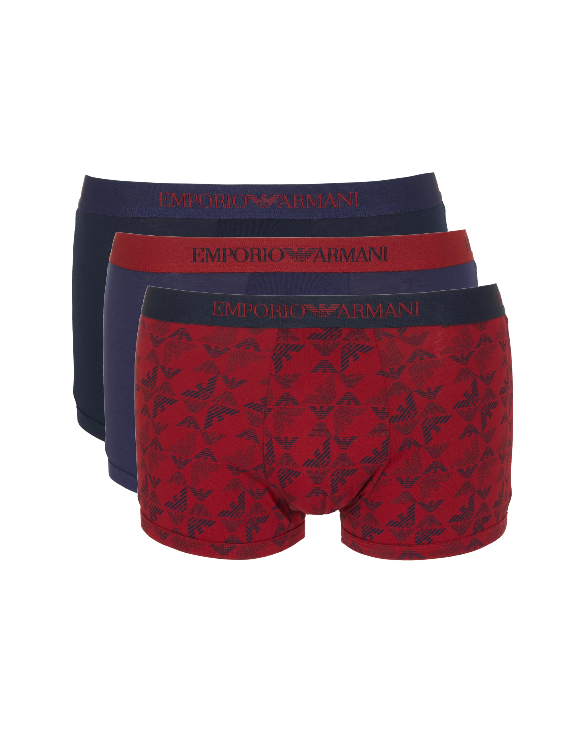 Emporio Armani Shiny Logoband Pack 3-Pack Trunk Bermuda Uomo (Pacco da 3)
