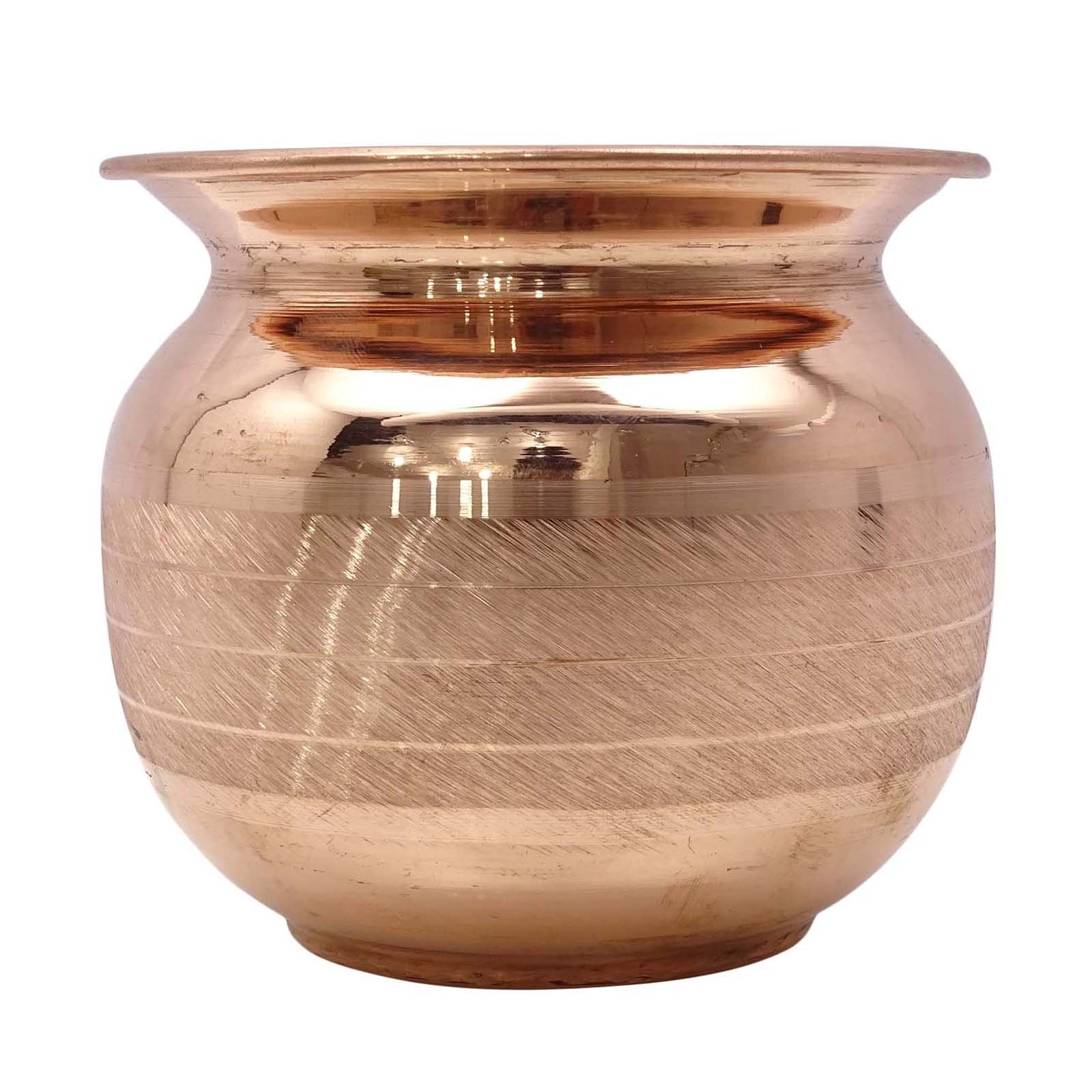 Lota de cuivre pur pour purifier l'eau de prière hindoue et réussir votre pooja