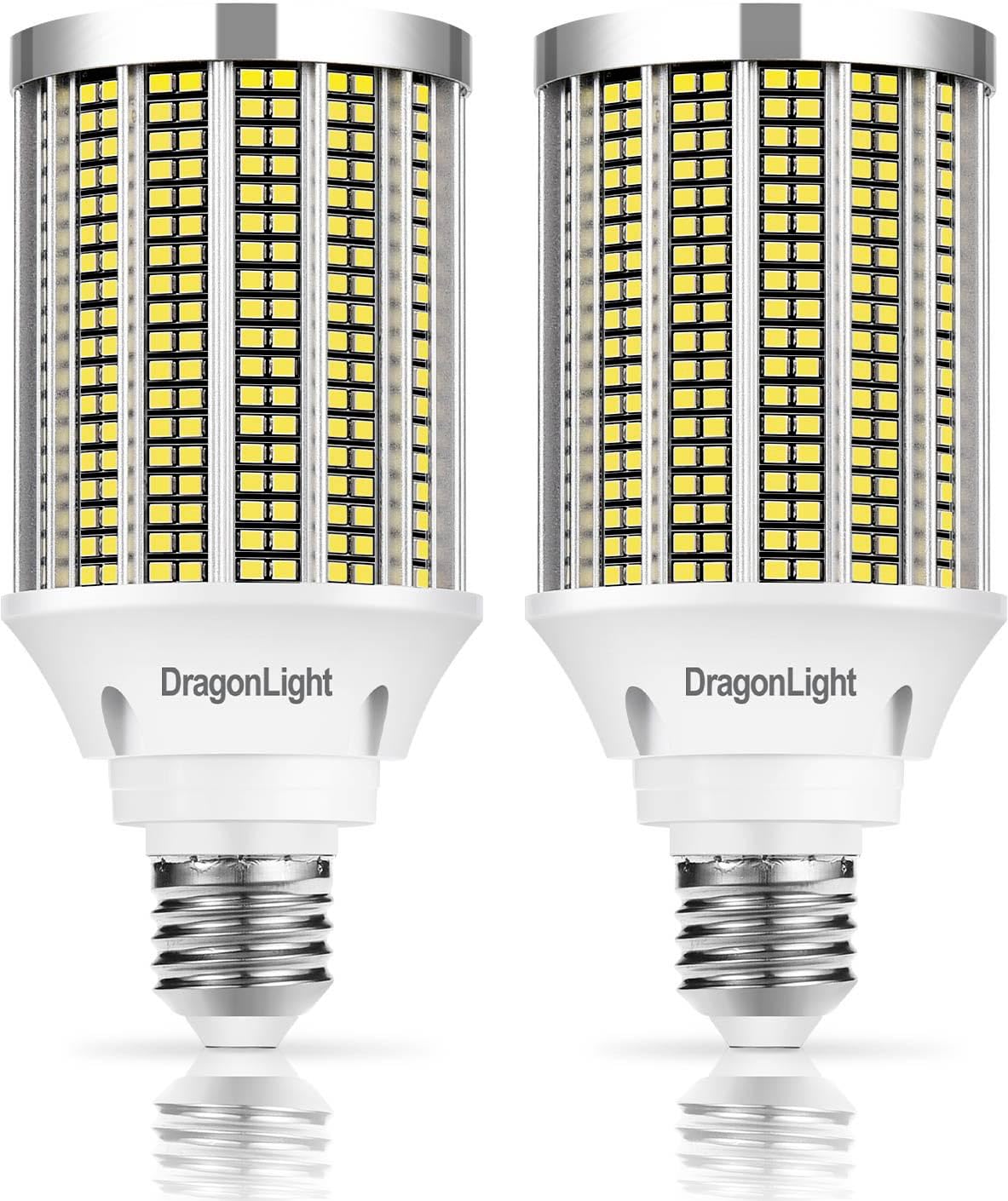 DragonLight 50W Super brillante luz de maíz bombillas LED (reemplaza 400Watt) - E27 Edison 6000K Cool White 5000LM para la iluminación comercial - Garaje Taller Oficina Patio (Pack de 2)