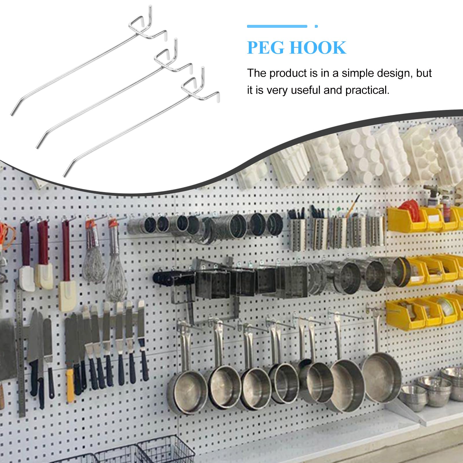 DOITOOL Ganci Per Pannelli Forati Doitool - 50 Pezzi Di Ganci in Metallo Per Organizer Supporto Versatile Per Utensili E Decorazioni (15 X 2.5 X 2.5 Cm)