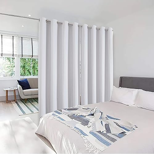 Miniatura 8 de Aiyufeng Sevier - Cortinas blancas 100% opacas para dormitorio, cortinas blancas para mantener el calor, tratamiento de ventanas, aislamiento