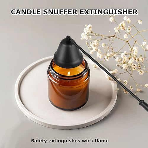 Miniatura 2 de JIUOQUO Juego de accesorios de velas 3 en 1, elegante extintor de velas, recortador de mecha de velas, con bolsa, kits de cuidado de velas de acero