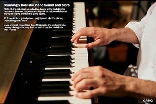 Miniatura 3 de Casio Privia PX-S5000 Piano digital portátil con 88 teclas híbridas pesadas, 23 tonos, controles de sensor táctil, pedal de sostenimiento,