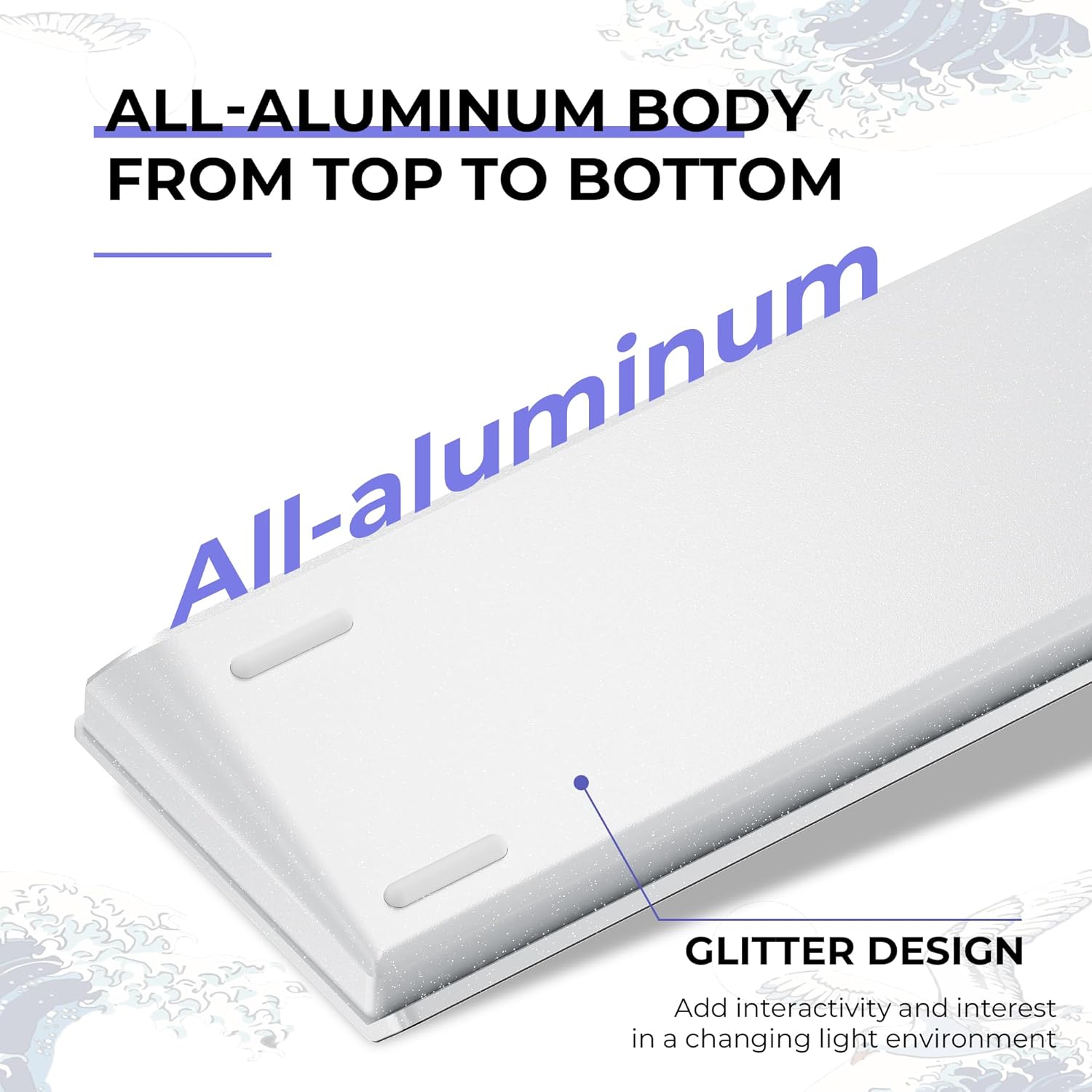 HITIME x XVX 60% Percent Keyboard with Strap, H61 Wired Aluminum Gaming Keyboard, Hot Swappable, Kanagawa Anime PBT Keycaps, RGB Backlit, Cherry Profile, Sound Absorbing Pads, Creamy Linear Switch