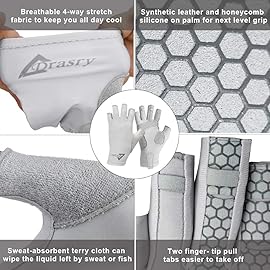 Drasry UV Protection Fishing Fingerless Gloves Men Women UPF 50+ SPF for Fishing Kayak Paddling Hiking Sailing Rowing Sun Gloves Gray M