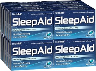 HealthA2Z® Sleep Aid | Diphenhydramine HCl 50mg | Nighttime Sleep Softgels | 10 Counts (Pack of 24) | 240 Softgels Total | Value Pack