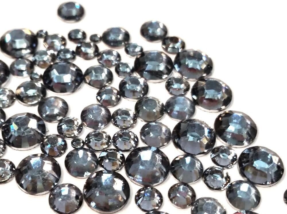 Resin Black Diamond round Rhinestones Flatback 450 pc 2mm - 6mm Mix SIZEship with FREE GIFT from YOYOLE