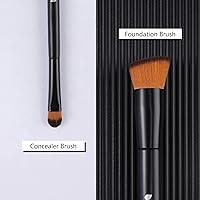 Vista 5 de DUcare Brocha de base Kabuki de parte superior plana + pinceles Kabuki angulares + pinceles correctores