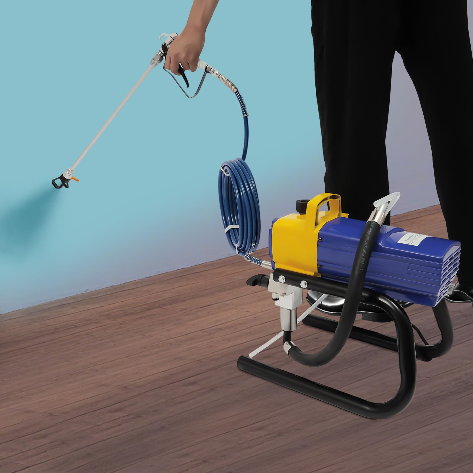 Airless pistolet natryskowy 1800 W, elektryczny, wysokociśnieniowy, 3600 psi, pistolet natryskowy do farb ściennych, lakieru, wewnątrz i na zewnątrz, do renowacji budynków, przemysłu