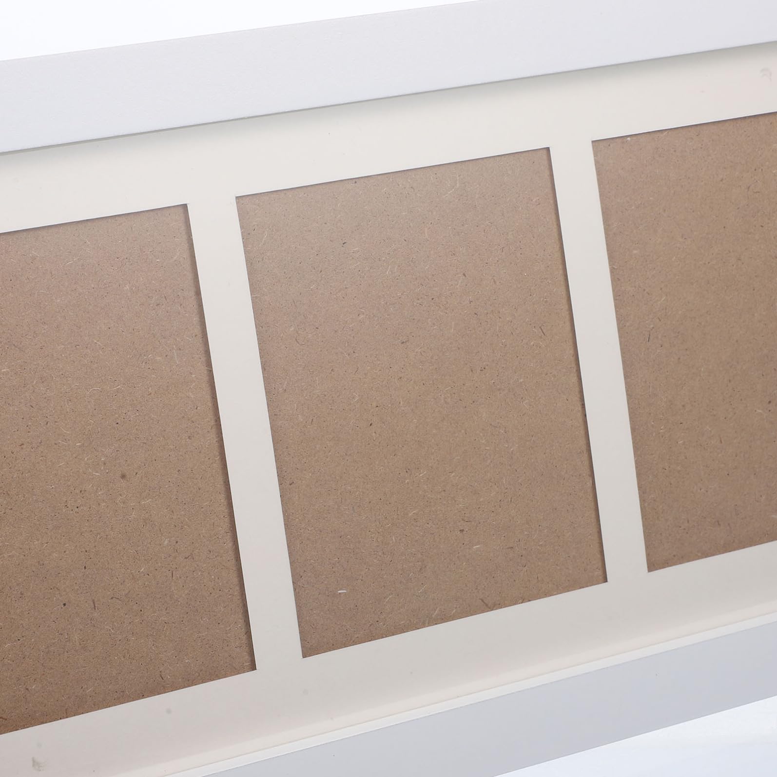 ERINGOGO Marco de Fotos para Recién Nacido 3 Cuadrículas Blanco, Marco de Mano de Barro para Huellas, Decoración para Dormitorio Ñiño, Portafotos Seguro y Resistente