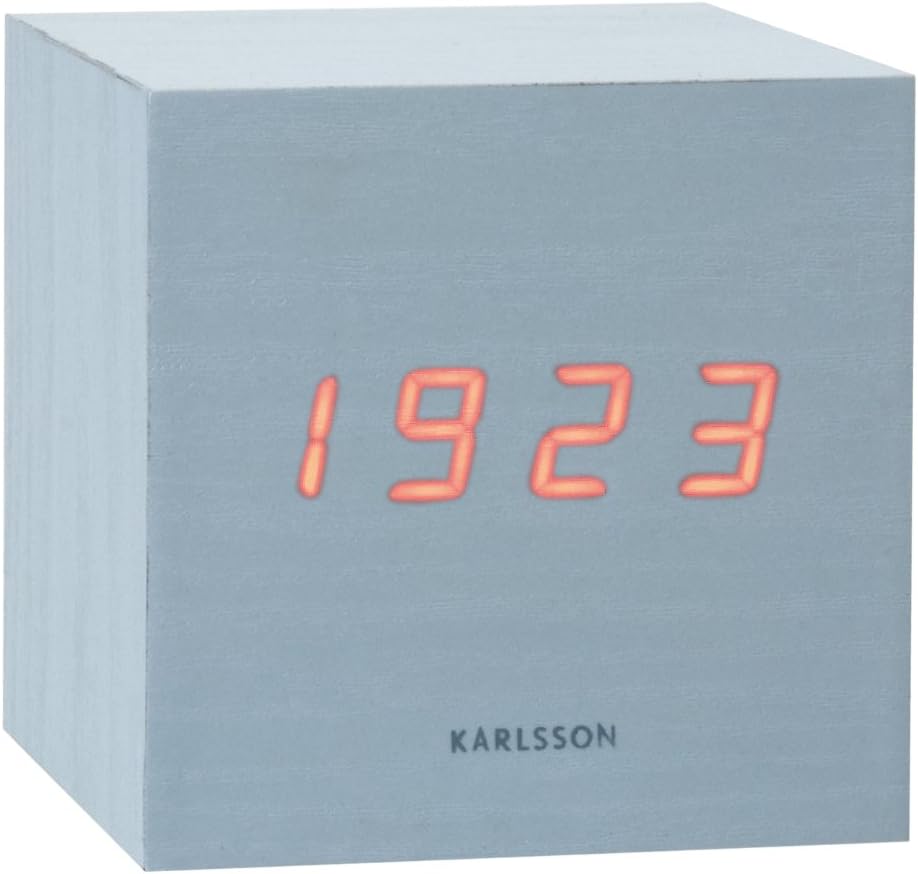 Karlsson Alarm Clock Mini Cube, Led, Wood, White Amazon.co.uk Home