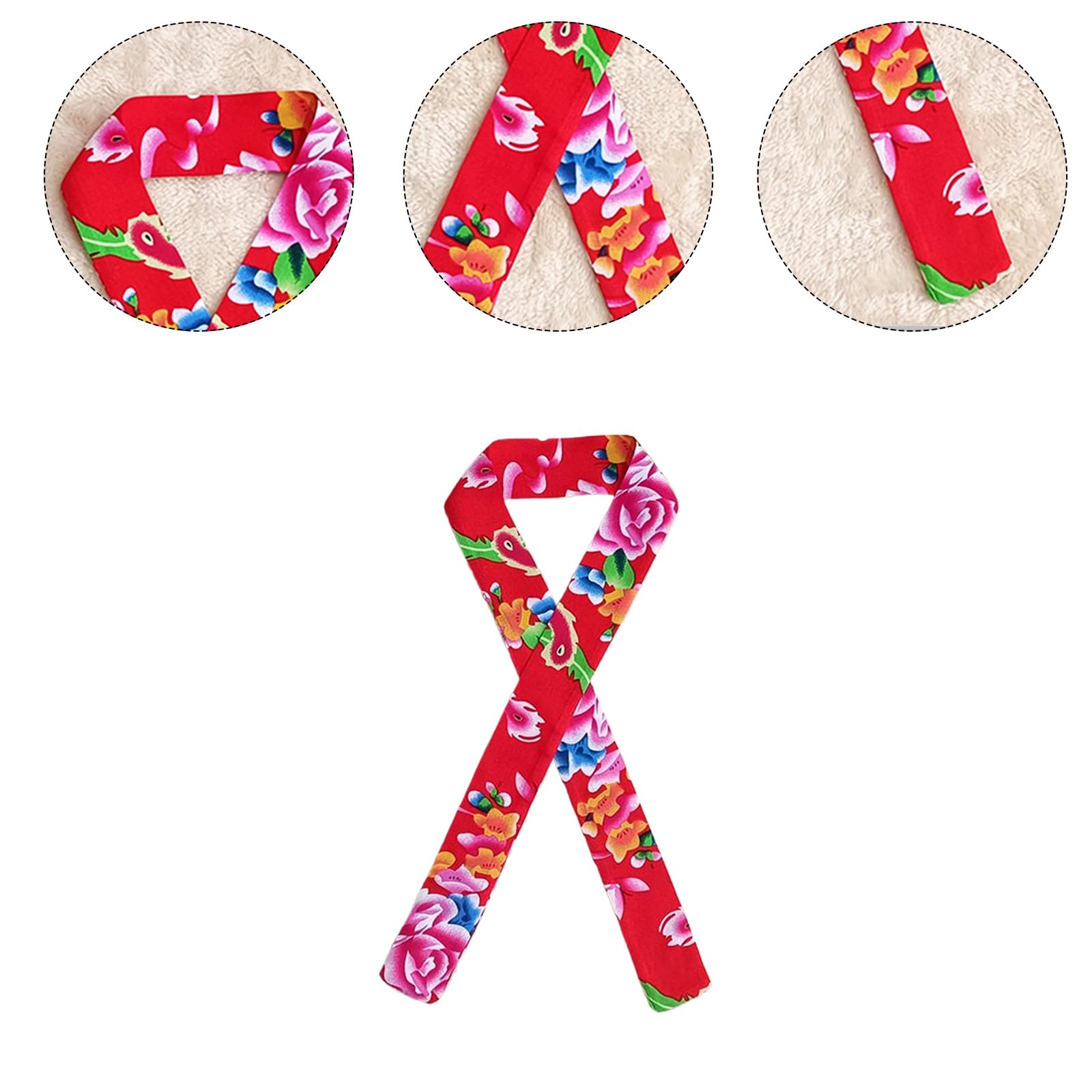 Funny Floral Ribbon New Year Party Dress up Festival Stage Shows Northeast New Year Skinny Scarf Headdress