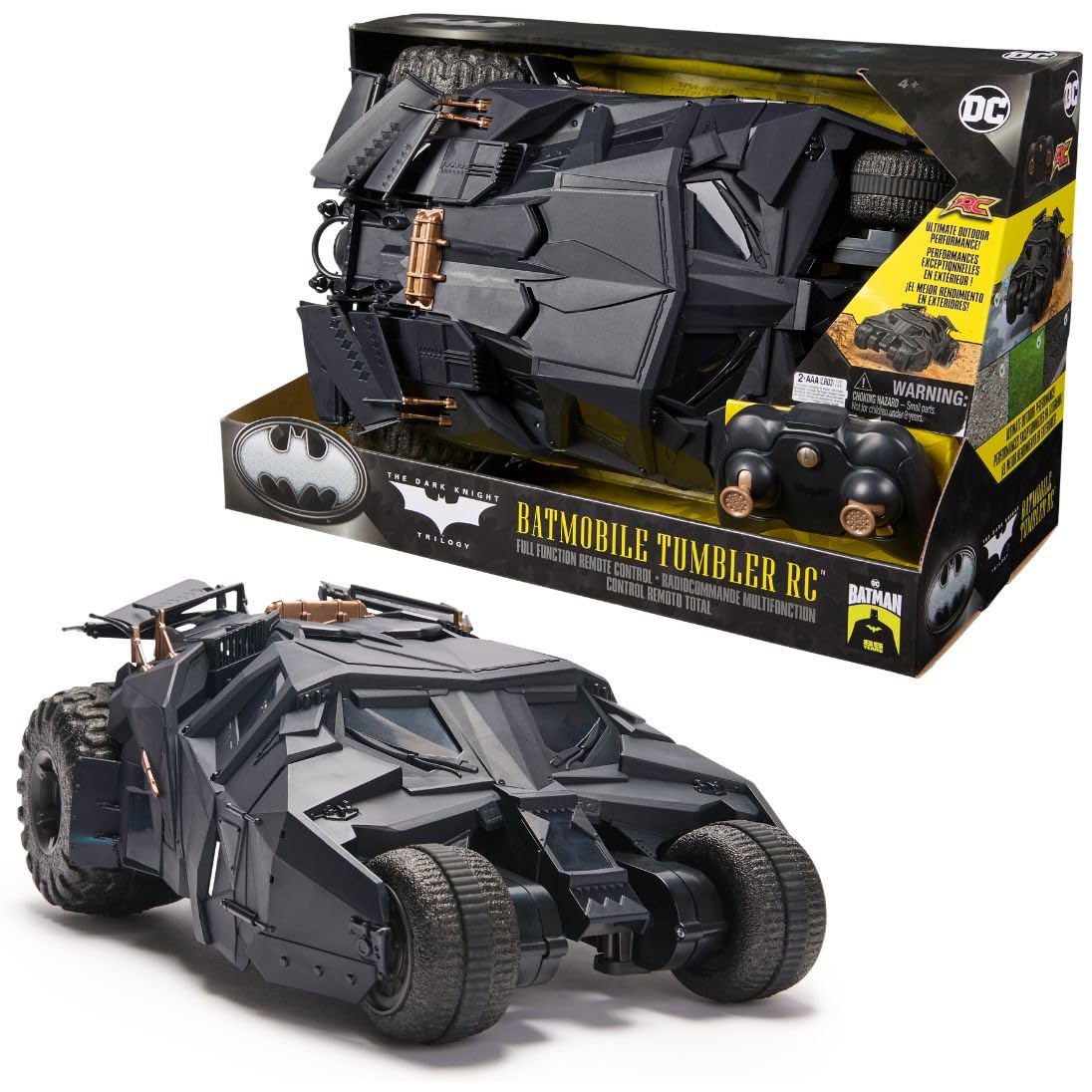 DC Comics, Batmobile Radiocomandata da "Batman il Cavaliere Oscuro". Giochi per Bambini e Bambine, 3+ Anni