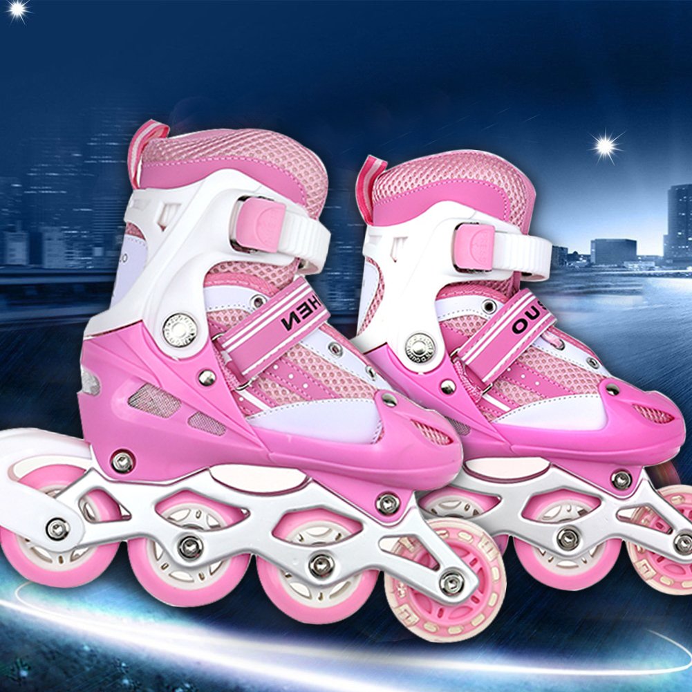 Verstelbare, verlichte inline skates met oplichtende wielen voor kinderen en jeugdmeisjes, jongens, inline – koop de beste producten in de online winkel