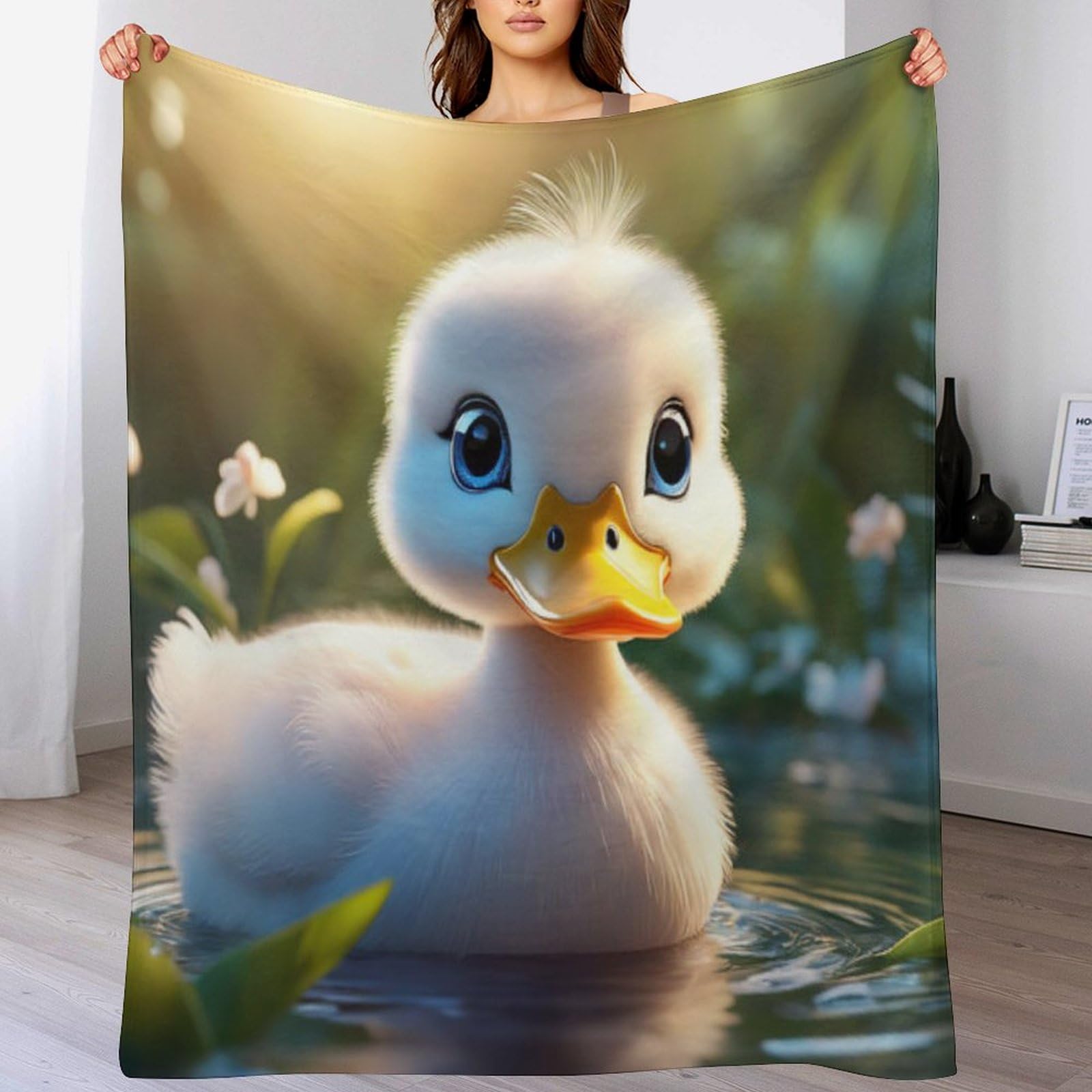 Manta de franela de pato suave para evitar el frío en invierno