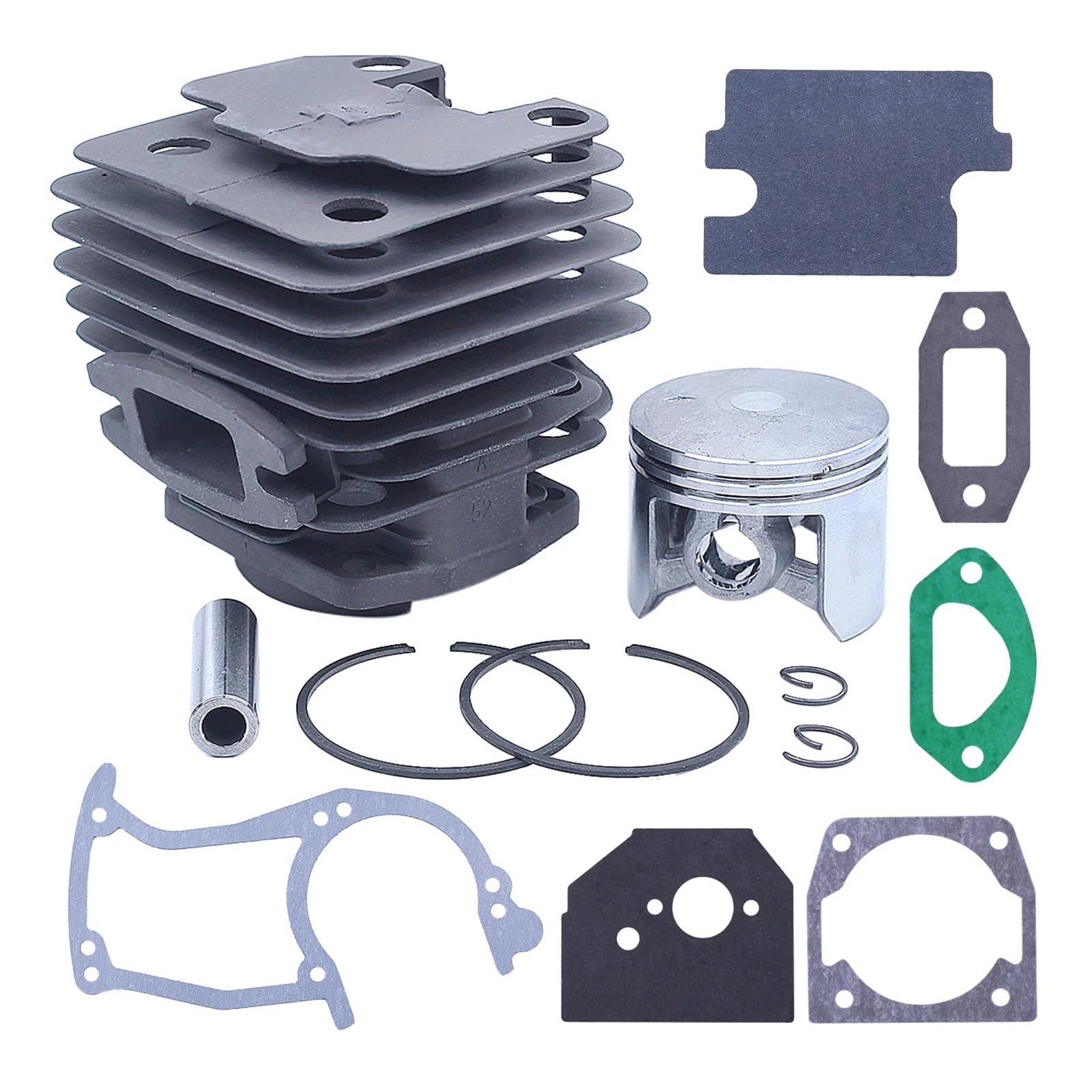 Kit de pistón de Cilindro de 45 mm y Juego de Juntas de carburador for Motosierra de Gasolina de 45 CC, 52 CC y 58 CC.