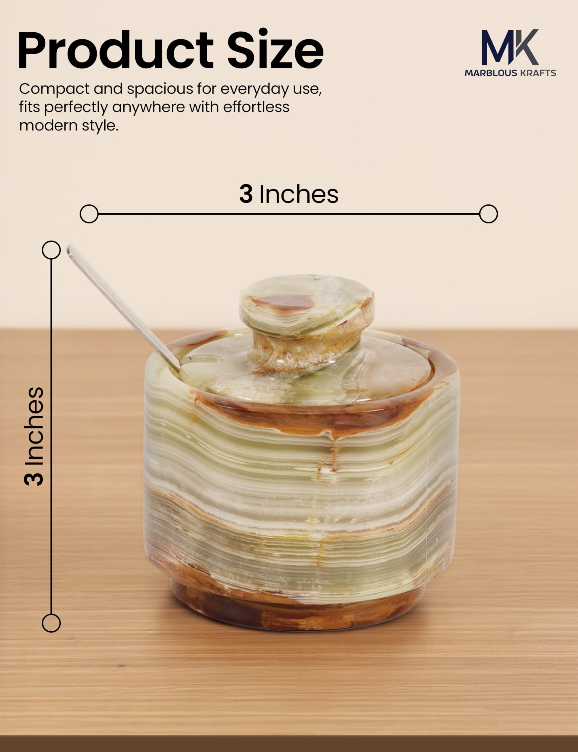 MARBLOUS KRAFTS Salière en marbre avec couvercle et cuillère, assiette à sel en pierre verte de 7,6 cm pour plan de travail de cuisine, petit ensemble décoratif avec 2 pots à épices