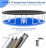 Trampolín de exterior de 1500 lbs, de 16, 14 y 12 pies con luz y aspersor, red, escalera, postes curvos, recreativo - aprobado ASTM - capacidad para 6-10 niños 7
