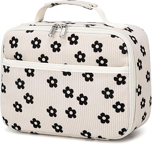 Bluboon Lonchera para niños y niñas, lonchera aislada para la escuela, lonchera de pana organizadora, bolsa de almuerzo para niños y niñas (pana