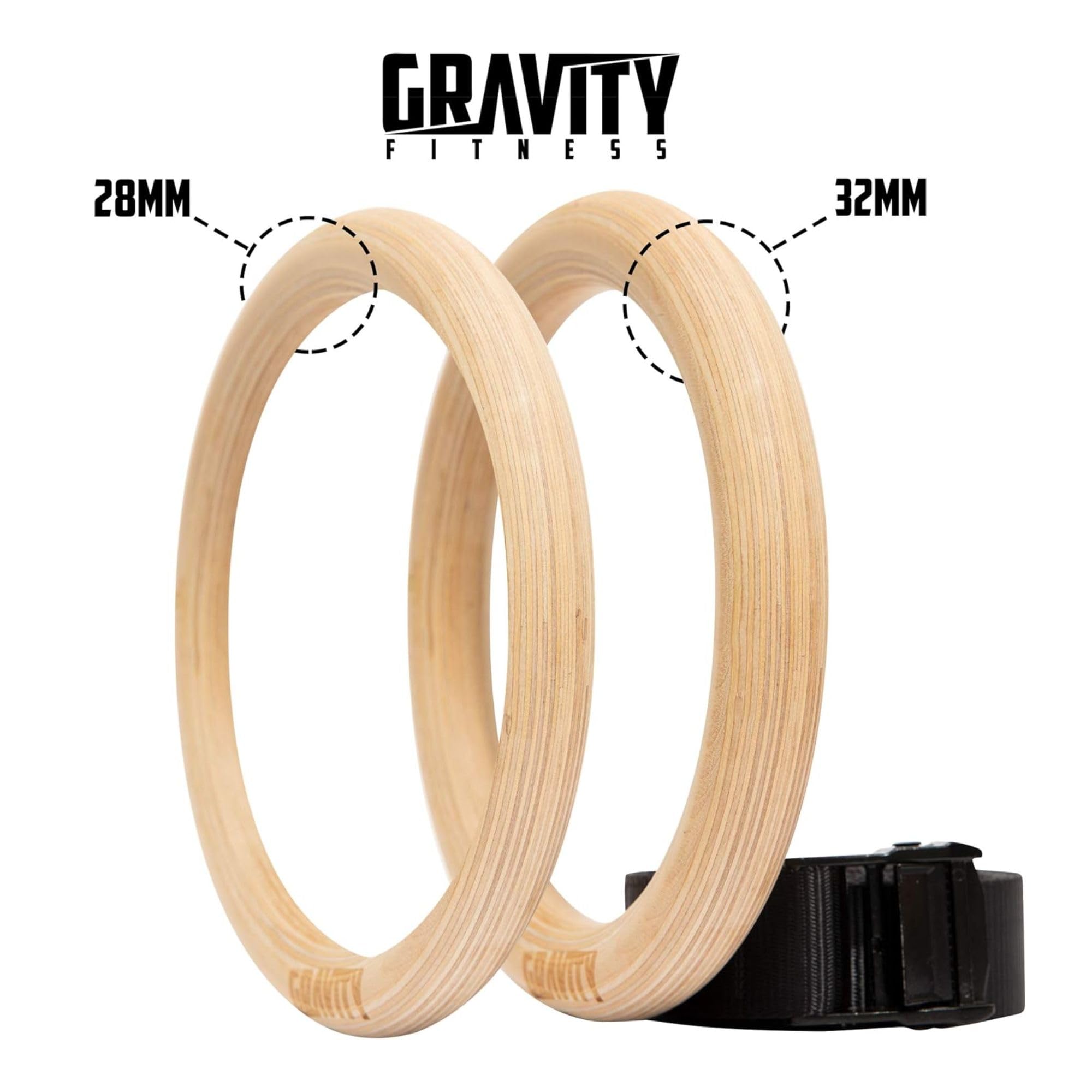 Gravity Fitness Anelli da Ginnastica in Legno
