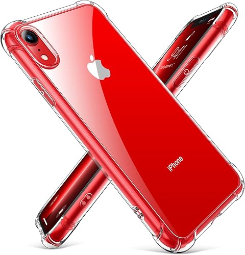 CANSHN Compatible with iPhone XR Case 6.1'', Clear Protective Heavy Duty Case with Soft TPU Bumper [Slim Thin] Case - Crystal Clear