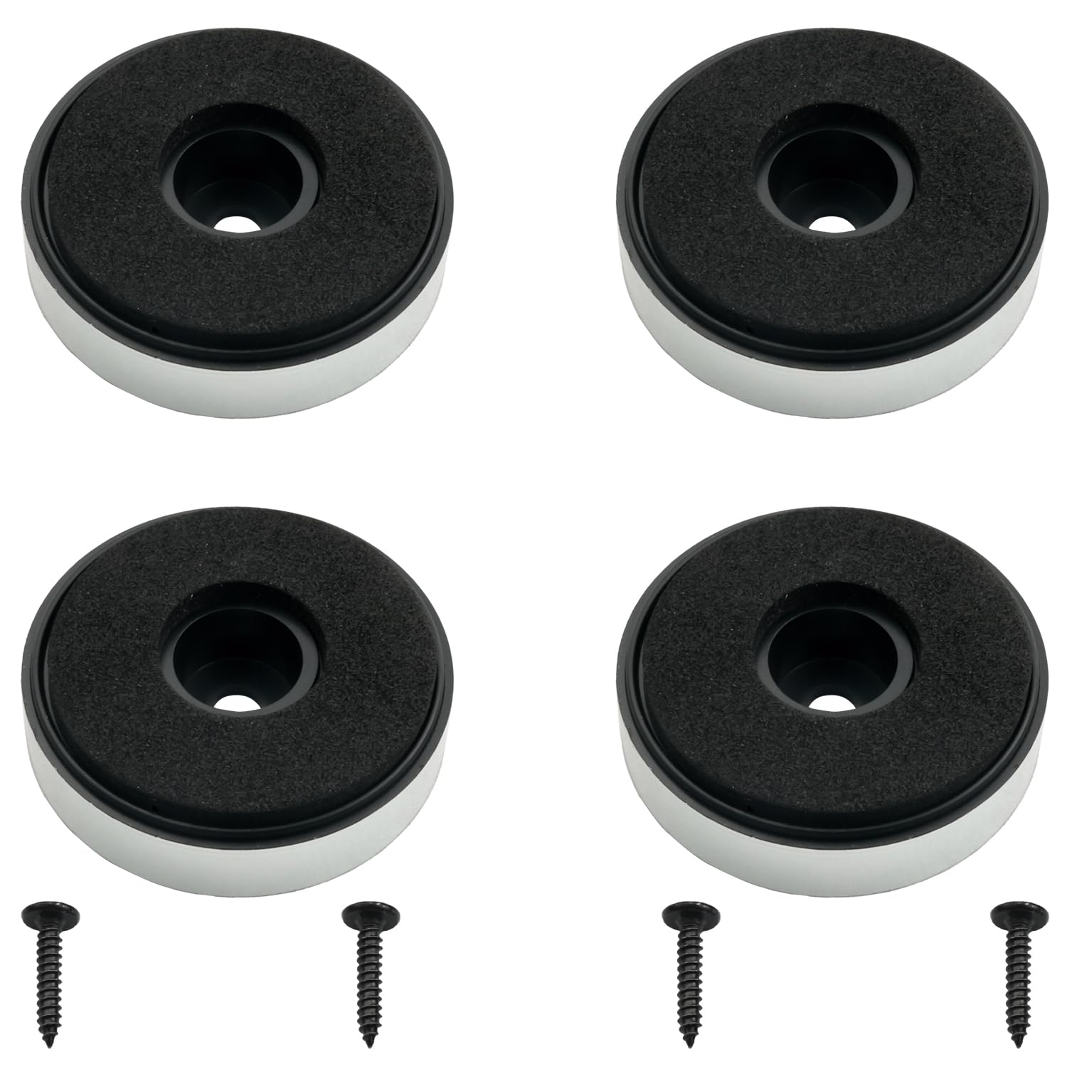 ZZHXSM 4PCS Audio Anti Slip Circular Feet DVD Speaker Feet Shock Absorbing Pad 1.57x0.39 inch Silver for Audio Amplifier Speakers Home Theatre Sound System Repair Parts
