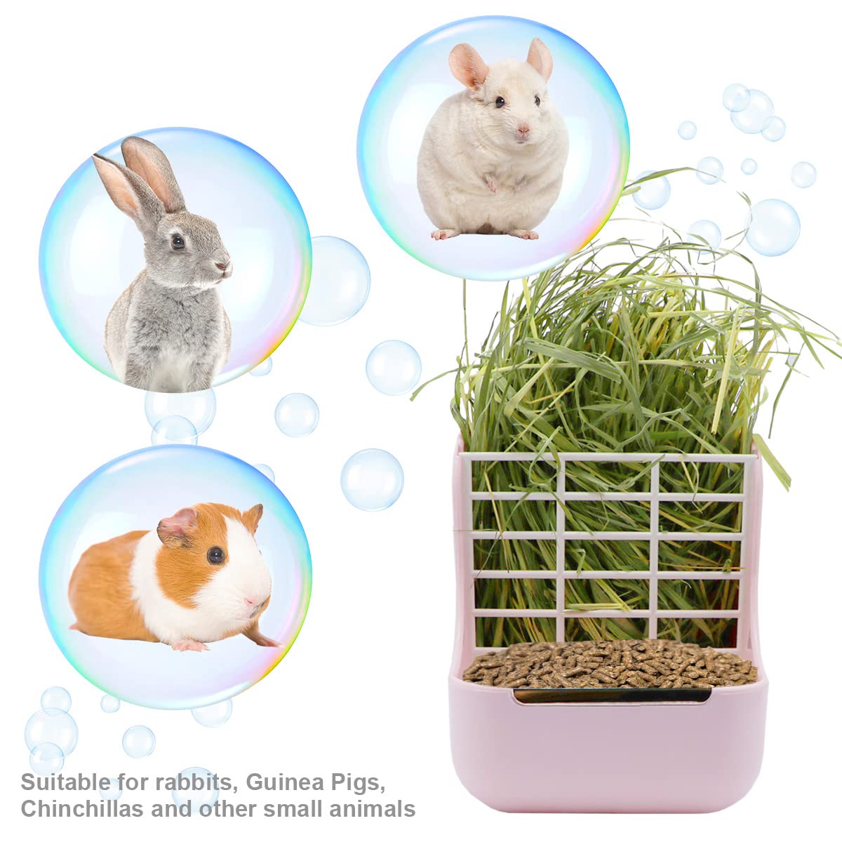 Litewoo Rabbit Hay Feeder Food Bowl Feeding Rack for Small Animal Guinea Pig Chinchilla Bunny Cage Accessories - image 4