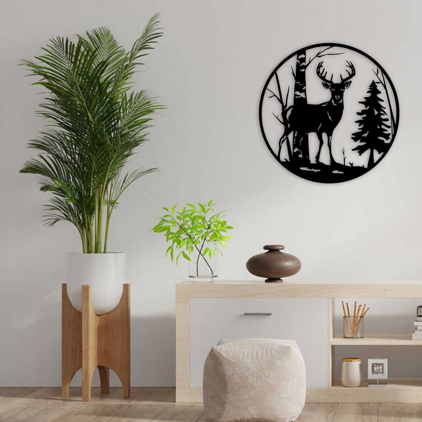 4 Pièces Décoration Murale En Métal Décoration Murale En Métal Forêt De