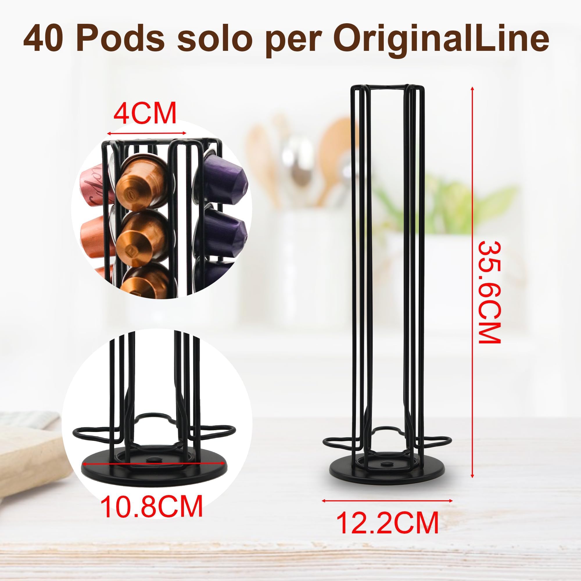 Nespresso uchwyt na kapsułki Nespresso, obrotowy, na 40 kapsułek OriginalLine (czarny uchwyt na kapsułki espresso)