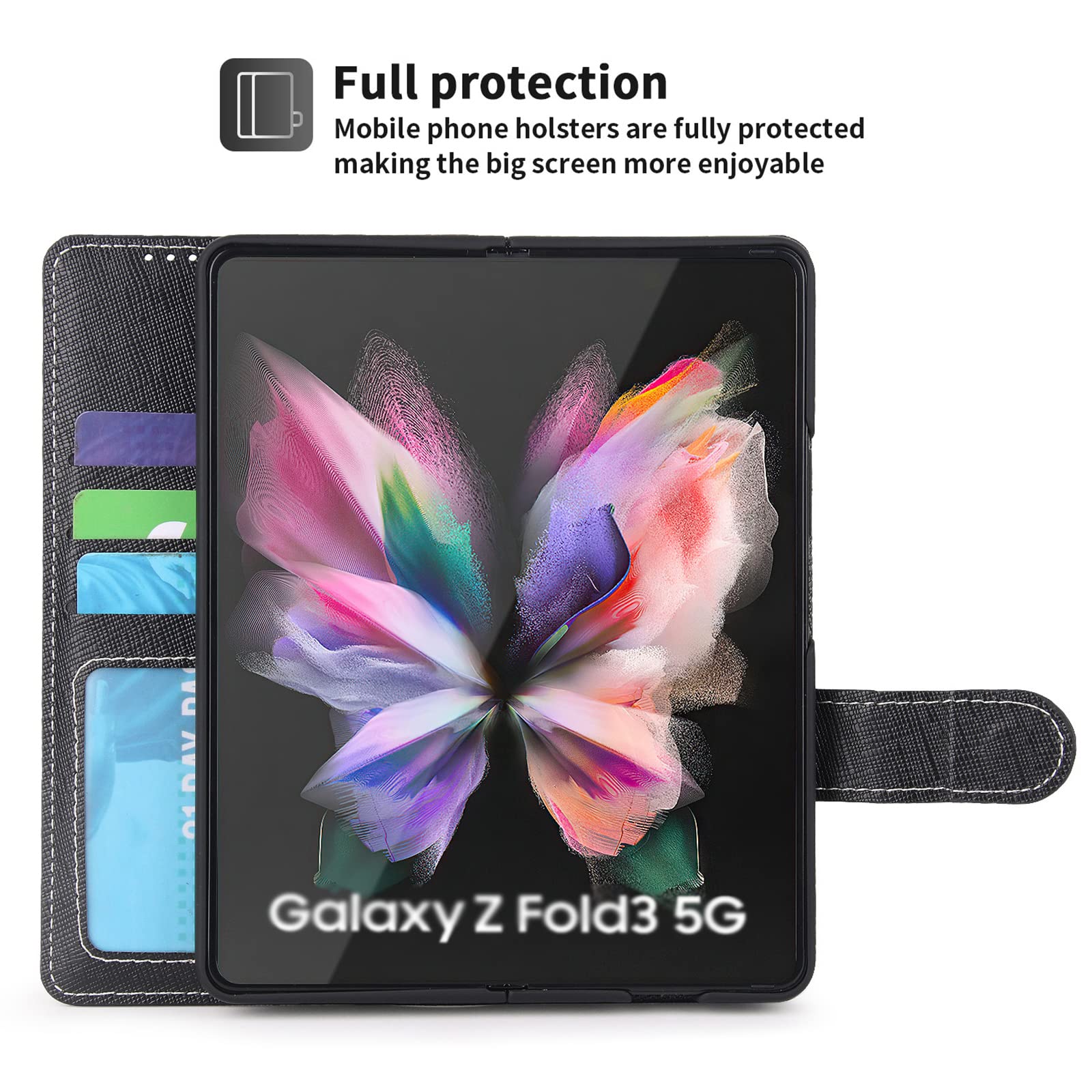 Galaxy - GALAXY z fold 3 ケース Flip Cover with Pen Galaxy Z Fold 3 Case with Pen Holder, Dteck Samsung Fold 3