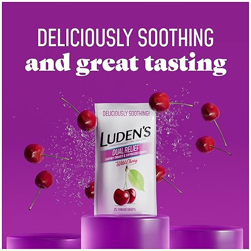 Miniatura 3 de Luden's - Gotas calmantes para la garganta, cereza silvestre de doble alivio, 25 unidades (paquete de 12)