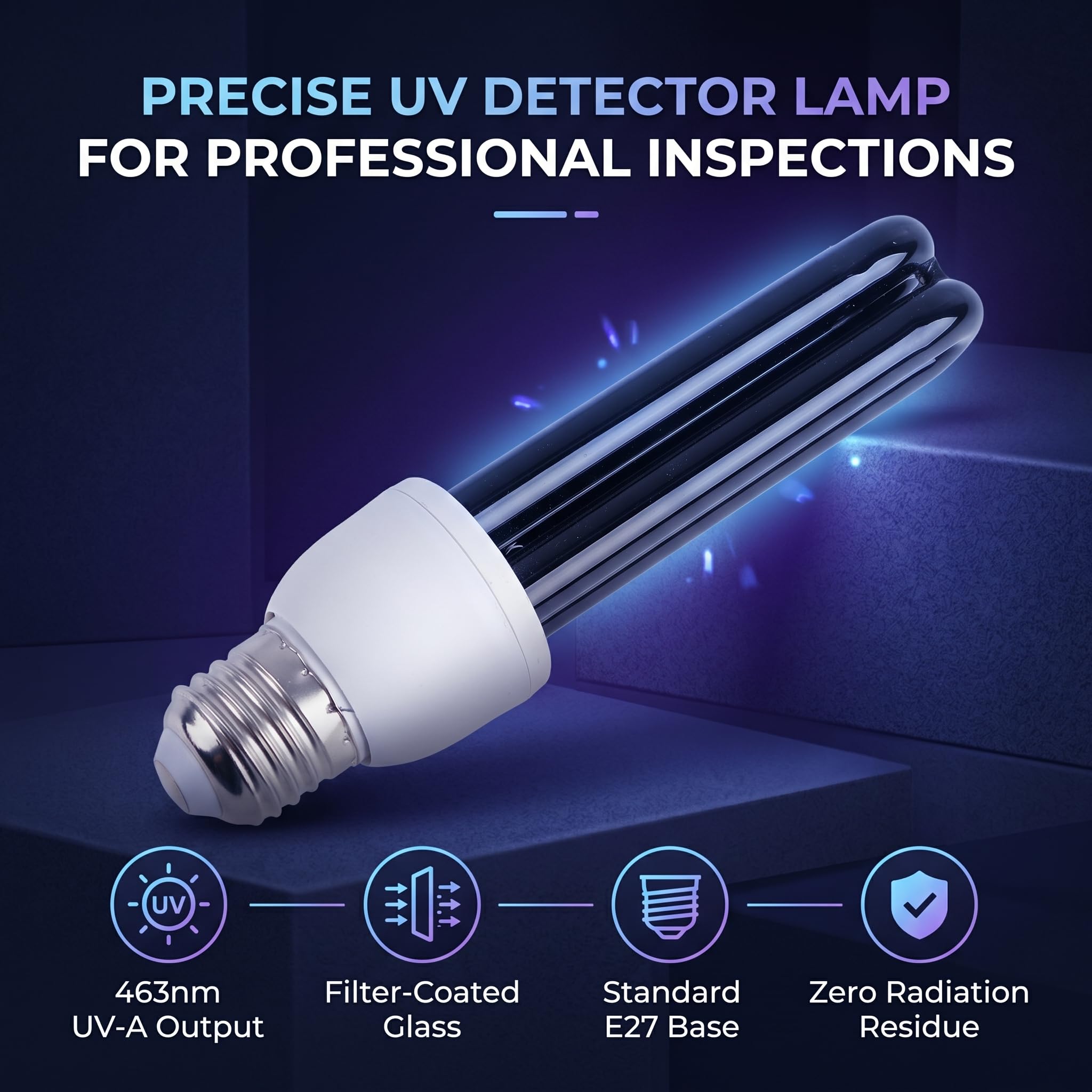 Garosa E27 UV-Lampe Schwarzlichtbirne 15W 110V/220V Ultraviolettes Licht mit Fluoreszenz Effekt für Party Nachtclub Bar Schwarzlicht E27 Leuchtmittel