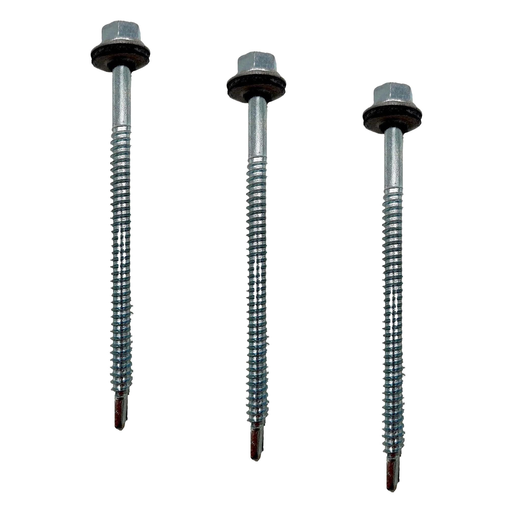 Vis tole auto foreuse acier 6,3x100 pour fixation de toiture et bardage metallique M6