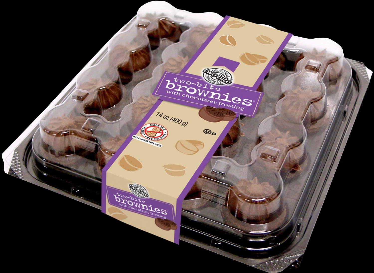 Party Platter Brownies with Chocolate Frosting by TWO BITE – Pack of 12