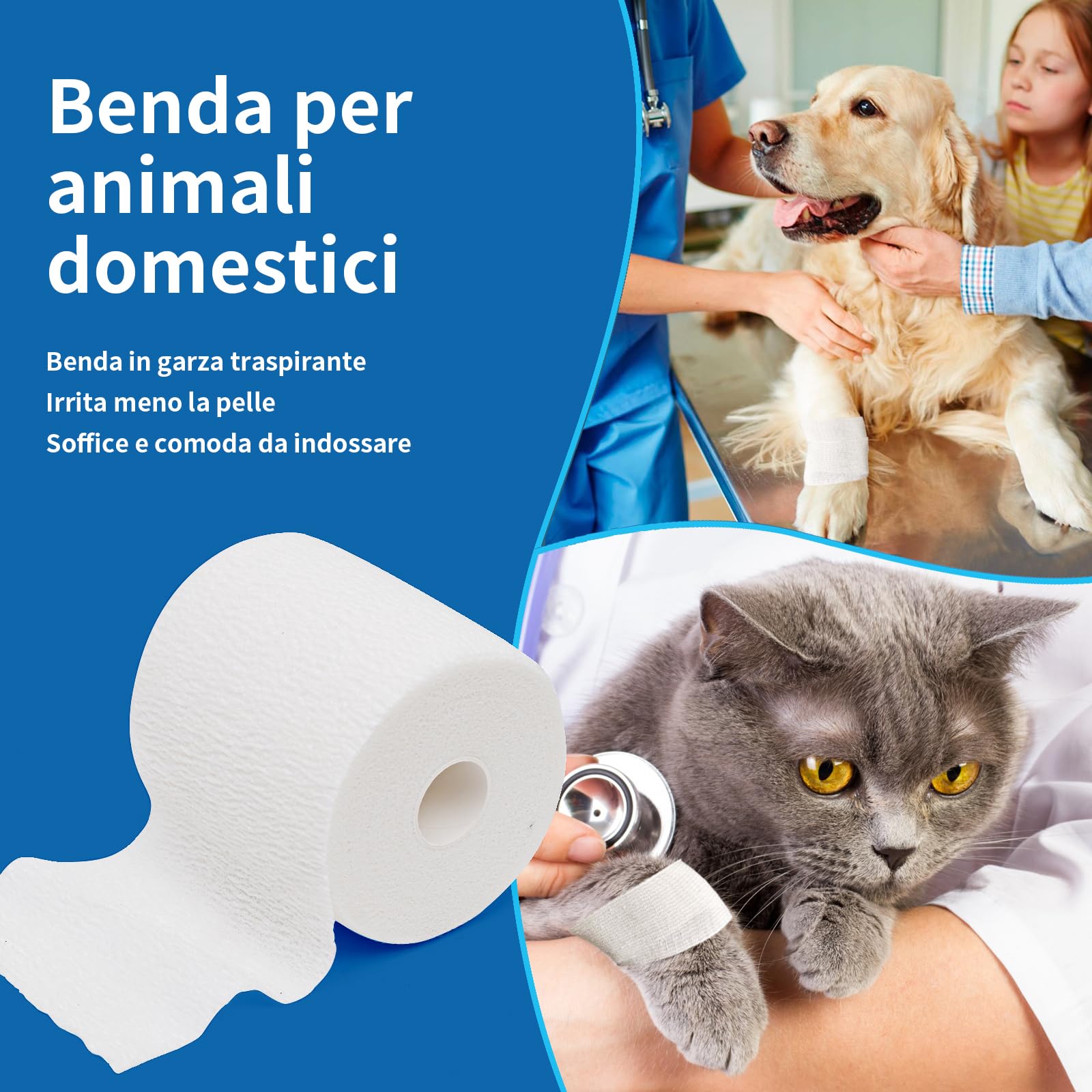 2 Rotoli Benda Elastica Coesiva 20 Metri x 10CM Bende Elastiche per Bendaggio Fissaggio Mdicazione Fratture Leggere